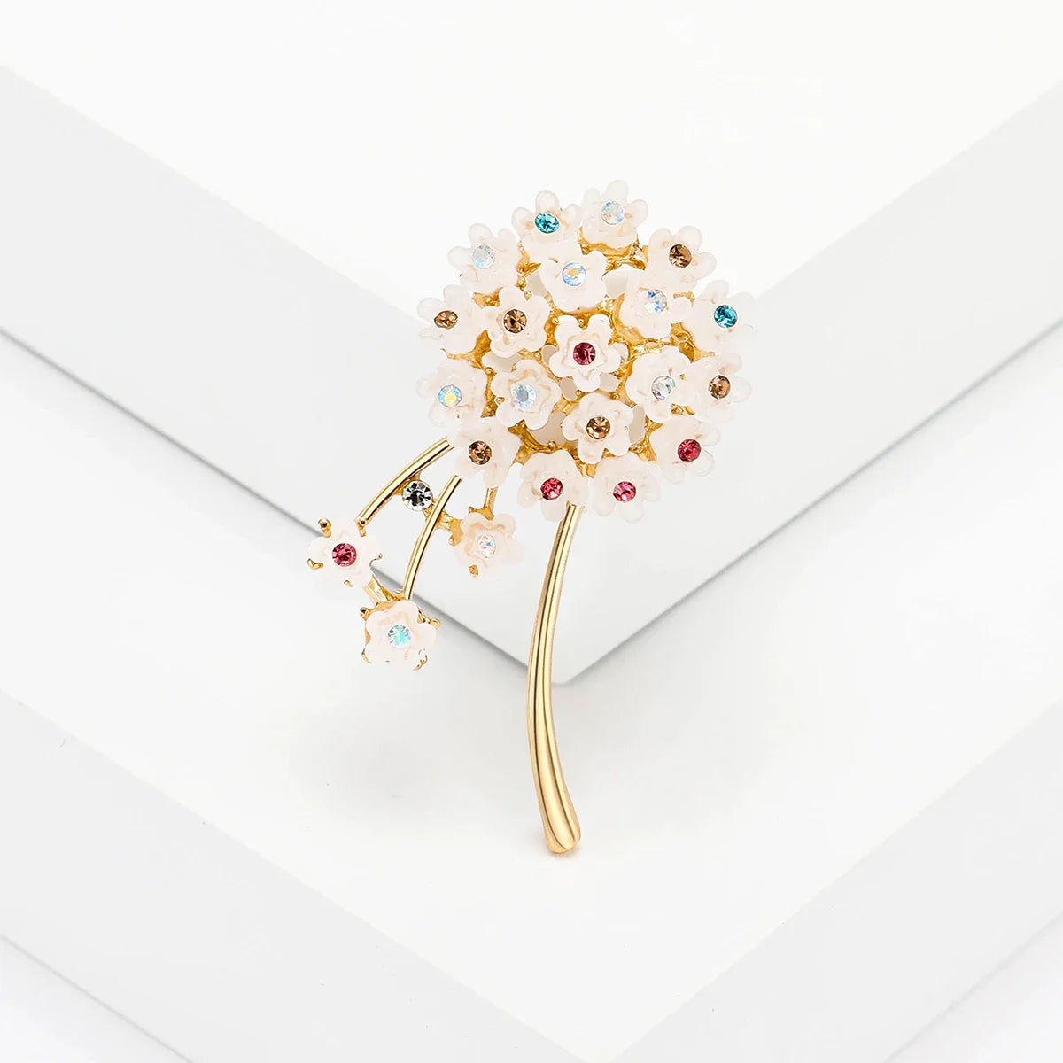 Broche Pissenlit Strass 2 Couleurs Pin Fleur Fête | MDN