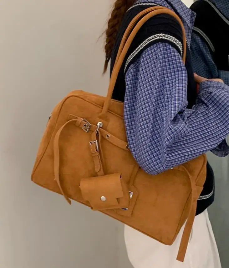 Sac à Main Femme Cuir Daim Vintage Grande Capacité Bureau - MDN