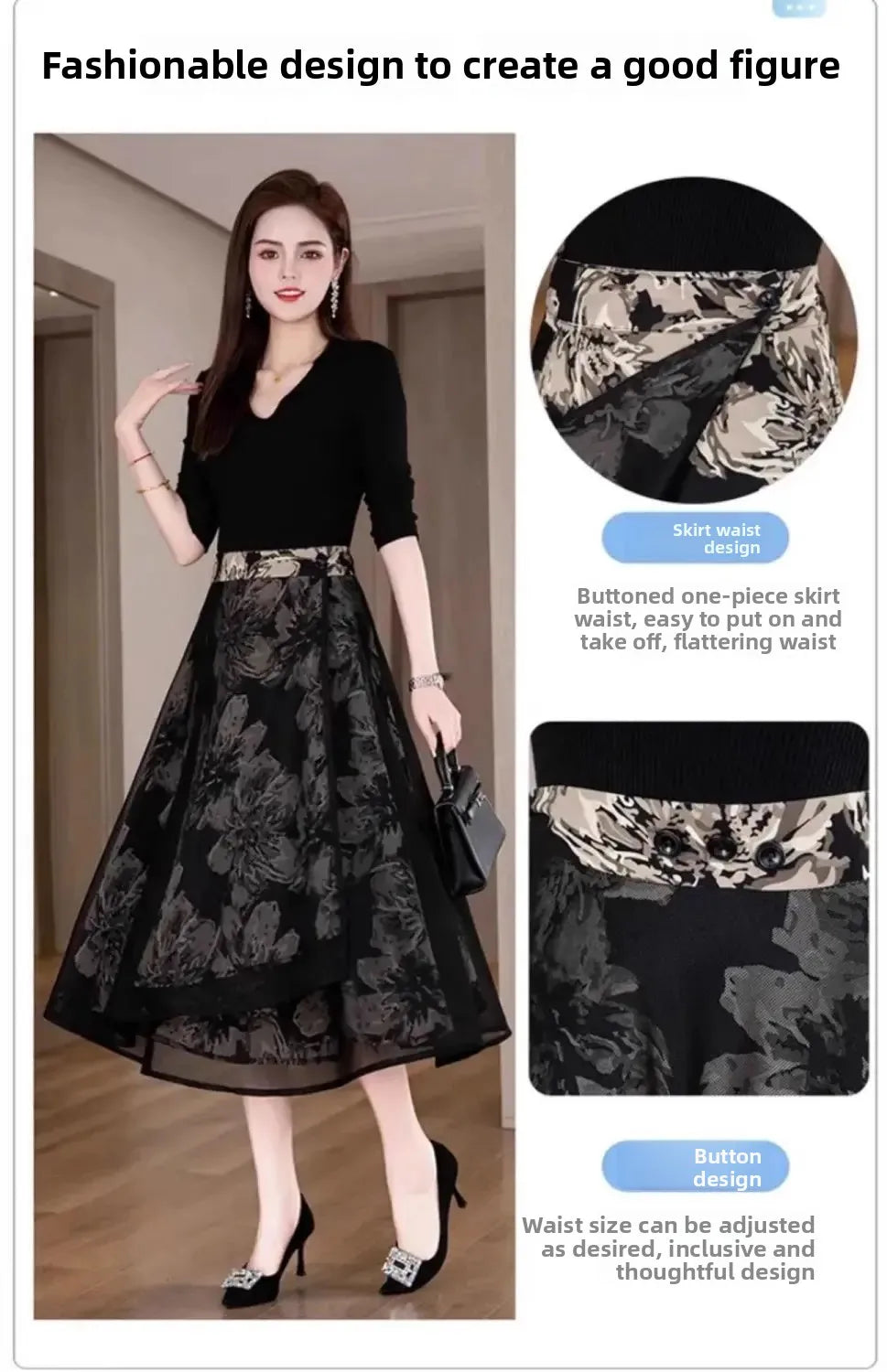 Jupe Courte Femme Fleurie Réversible Taille Haute A-Line Été | MDN