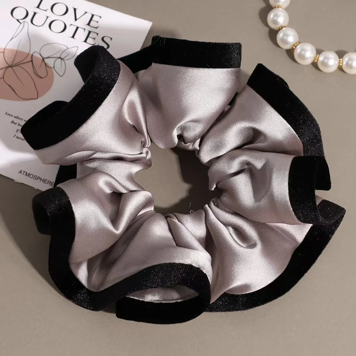 Chouchou Satin Velours Fleur | MDN