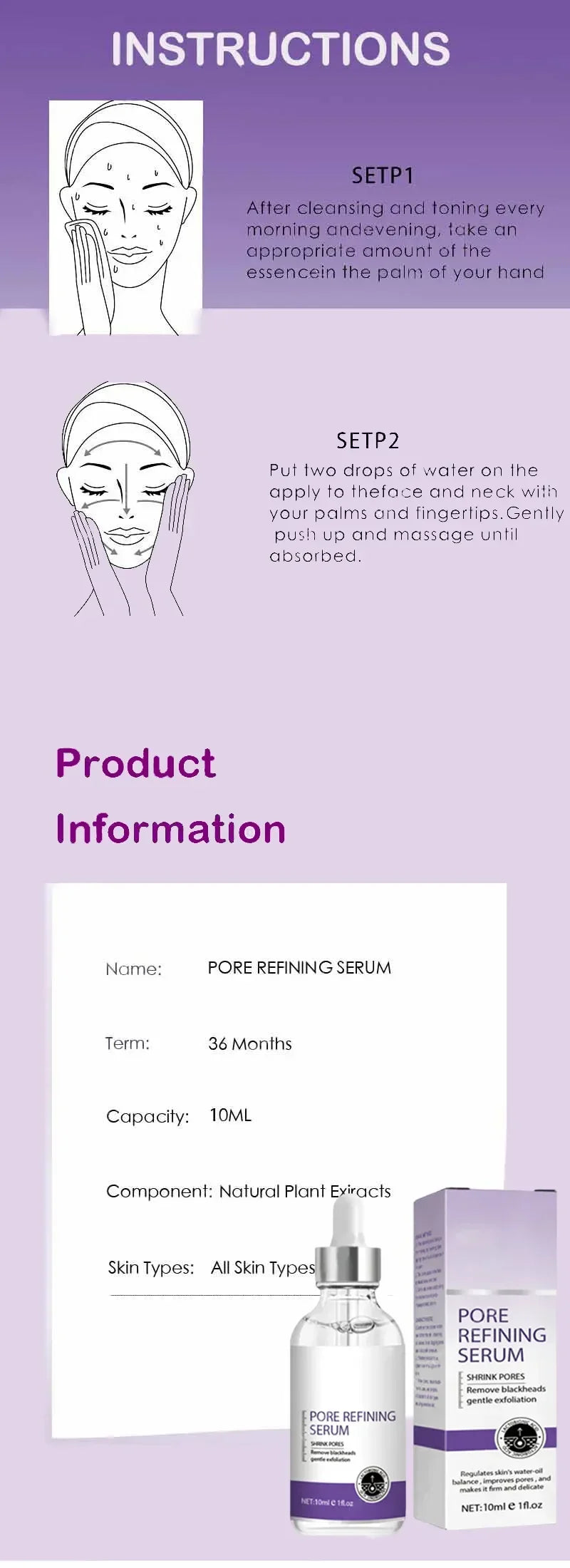 Sérum Visage Rétinol Niacinamide Resurfaçant Pores Anti-Imperfections | MDN