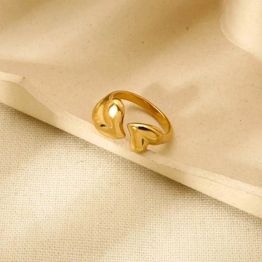 Bague Cœur Ajustable Acier Waterproof | MDN