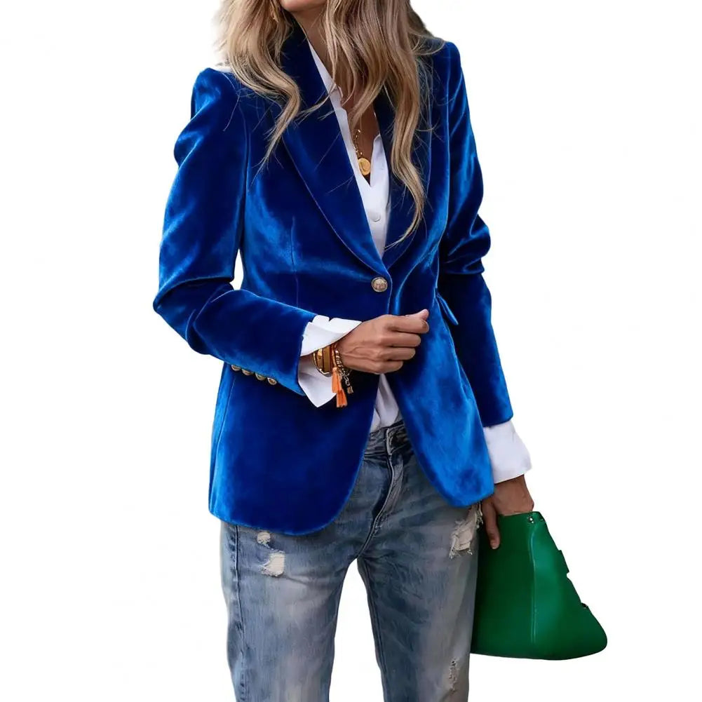 Blazer Femme Velours Élégant Ajusté | MDN