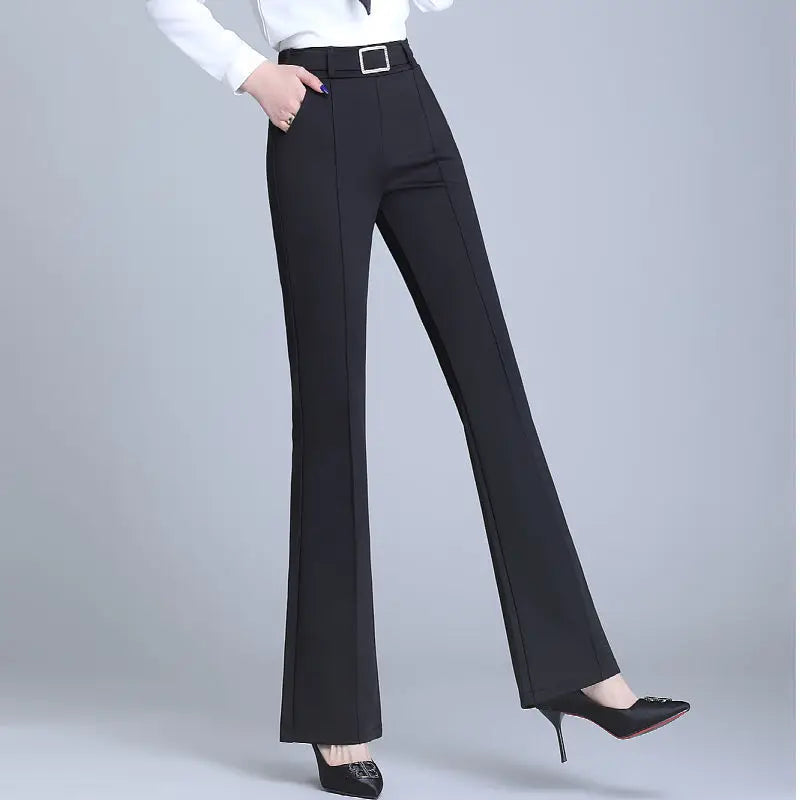 Pantalon Femme Évasé Taille Haute Diamants Élégant Bureau Printemps Automne | MDN