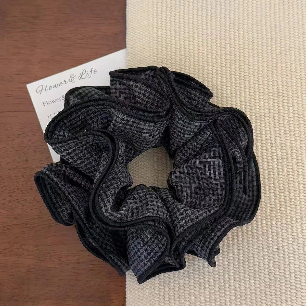 Chouchou Vichy Rouge 4 Couches Couture Délicate - Élastique Cheveux | MDN