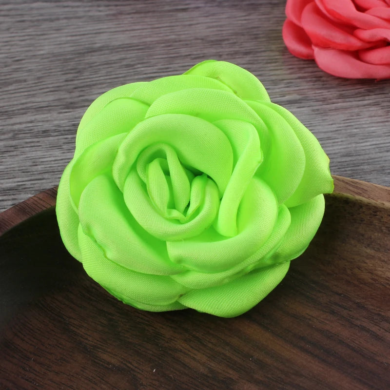 Lot de 10 Fleurs en Satin 6cm - Accessoires Cheveux Mariage | MDN