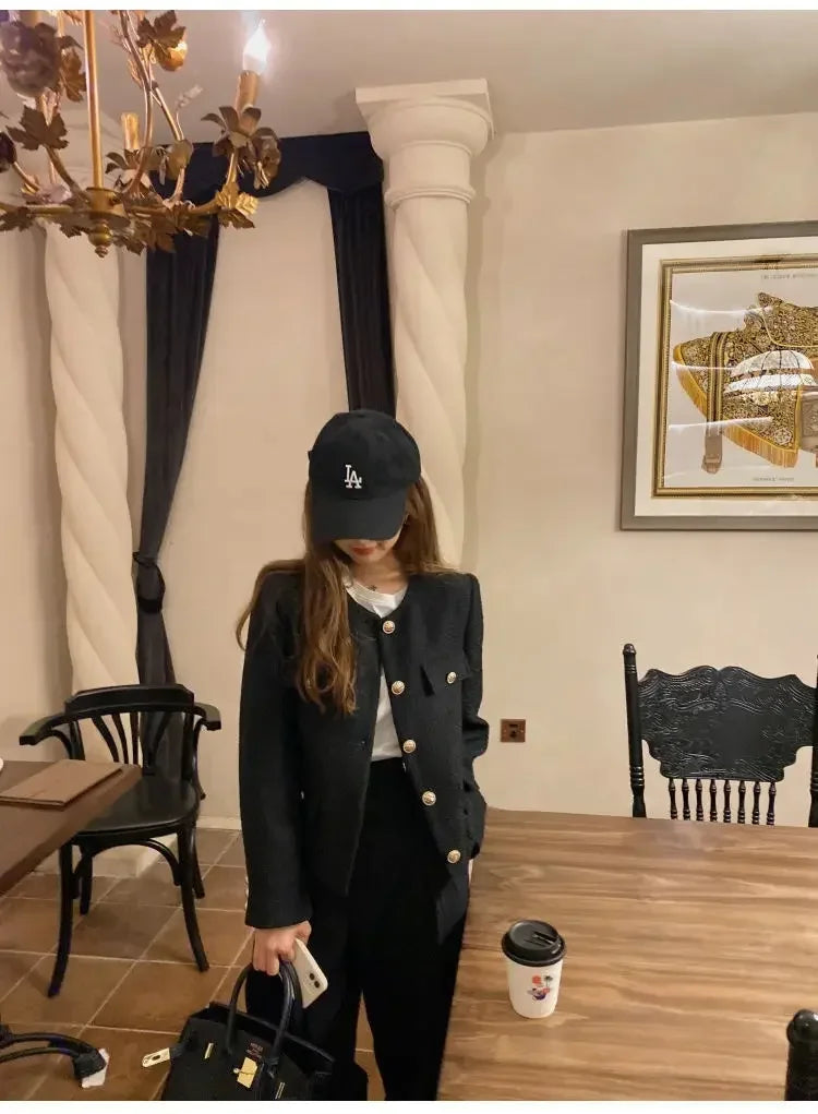 Veste Tweed Courte Boutons Dorés | MDN