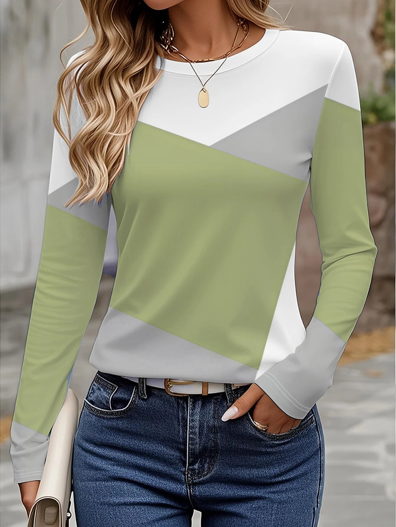 Pull Femme Manches Longues Col Rond - Patchwork 3D Coloré | MDN