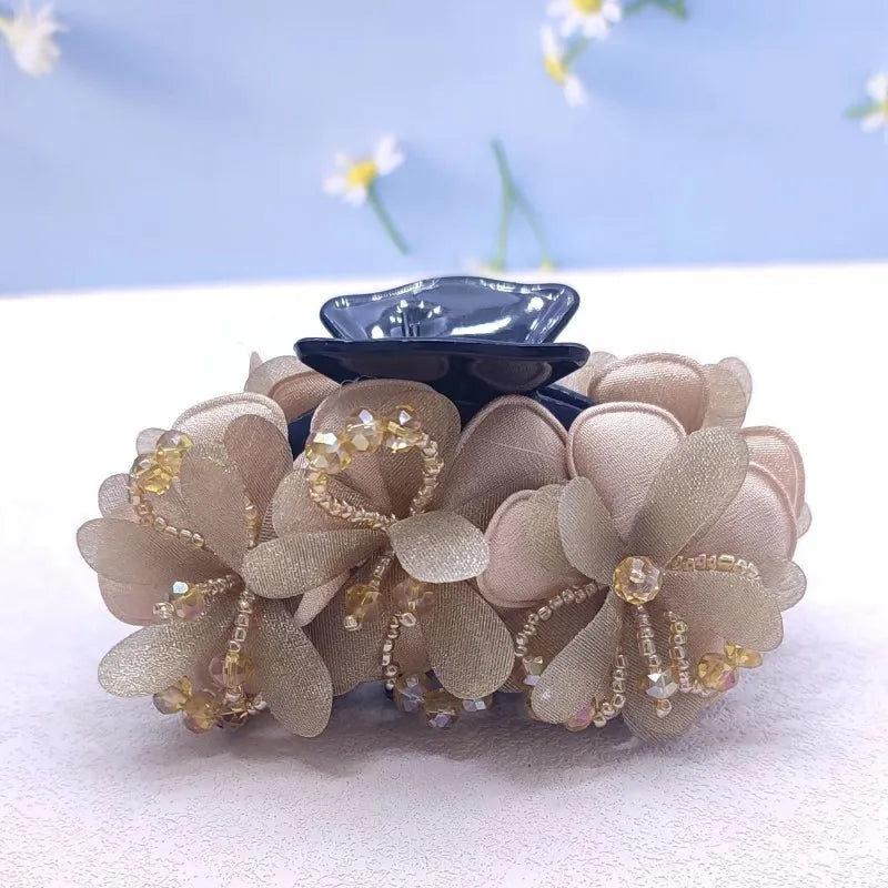 Pince à Cheveux Crabe Fleurie - Accessoire Cheveux Élégant et Pratique | MDN