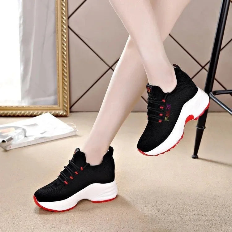 Baskets Femme Tricot Respirantes Talon Compensé | MDN