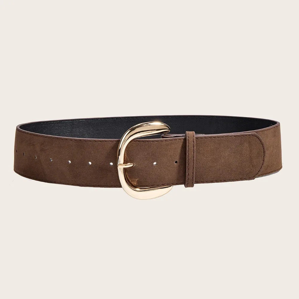 Ceinture Large Cuir Suédé Femme Boucle Tendance - Ceinture Luxe Polyvalente Business | MDN