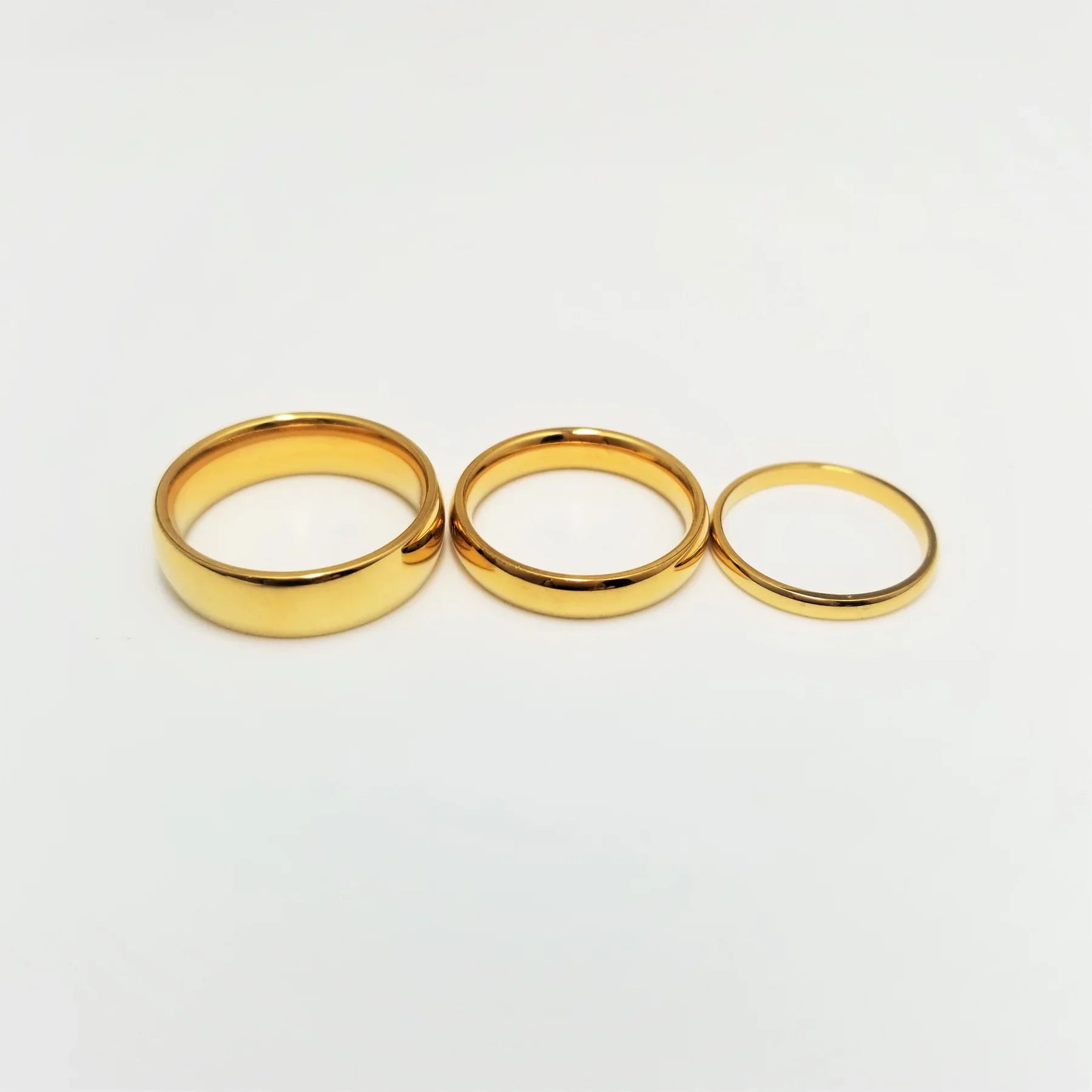 Bague Lisse Acier Plaqué Or 18K 6mm | MDN Store