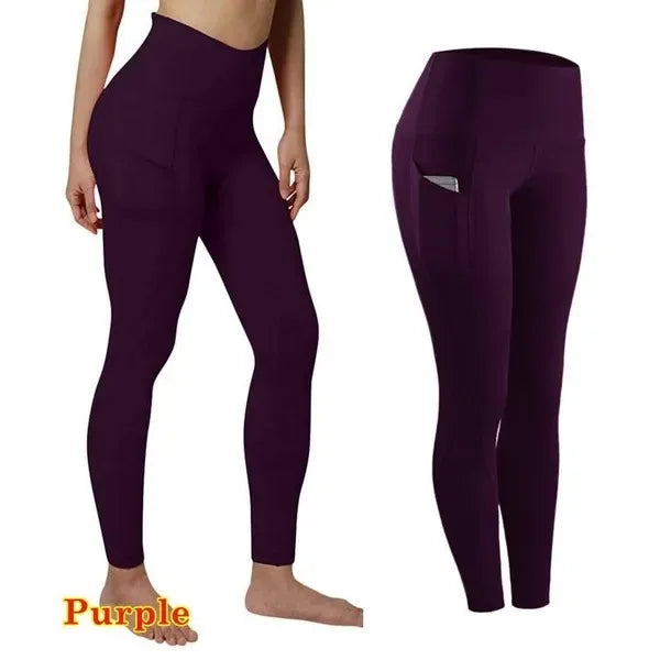Leggings Yoga Taille Haute Poche Femme Rose | MDN Store