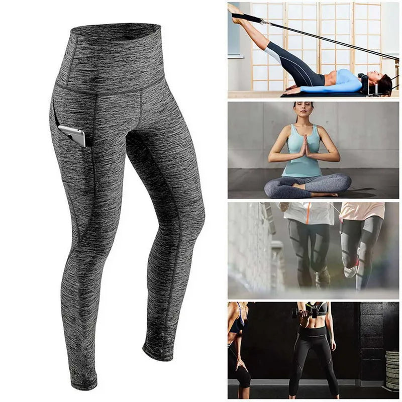 Leggings Yoga Taille Haute Poche Femme Rose | MDN Store
