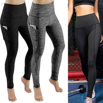 Leggings Yoga Taille Haute Poche Femme Rose | MDN Store