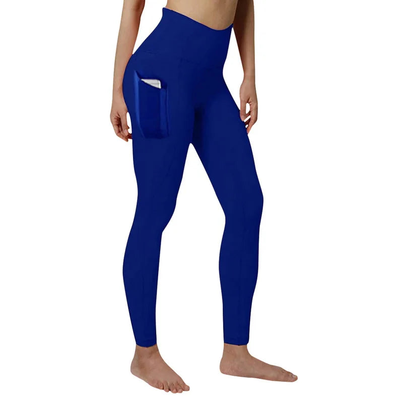 Leggings Yoga Taille Haute Poche Femme Rose | MDN Store