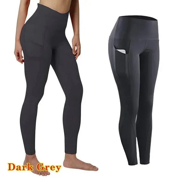 Leggings Yoga Taille Haute Poche Femme Rose | MDN Store