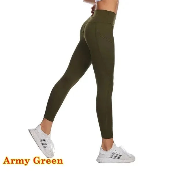 Leggings Yoga Taille Haute Poche Femme Rose | MDN Store