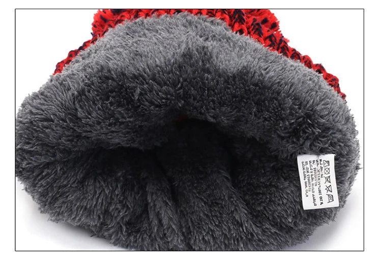 Bonnet Femme Hiver Épais Tricot avec Pompon Chenille Doublure Polaire | MDN