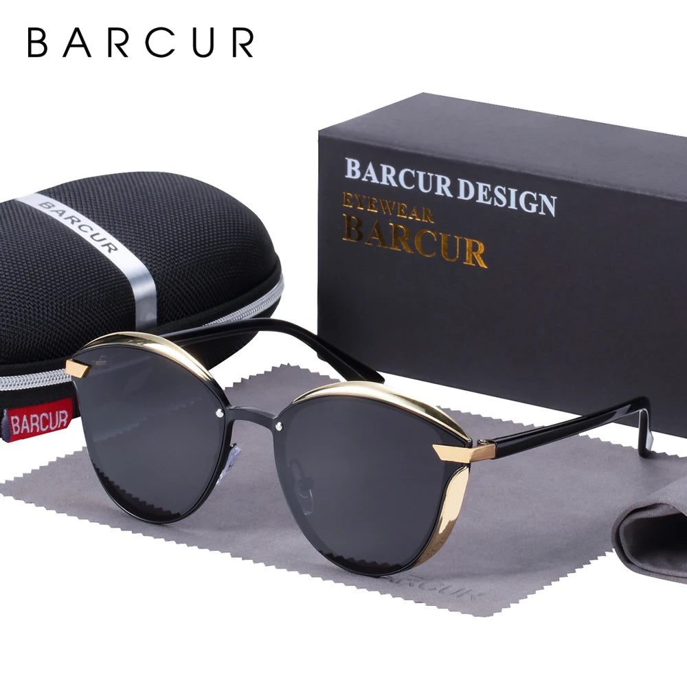BARCUR Lunettes de Soleil Polarisées Femme Oeil de Chat UV400 | MDN Store 25