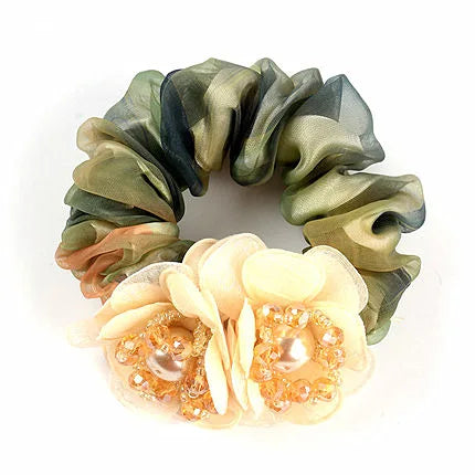 Chouchou Dentelle Nœud Fantaisie - Élastique Cheveux Femme Fille Haute Élasticité | MDN