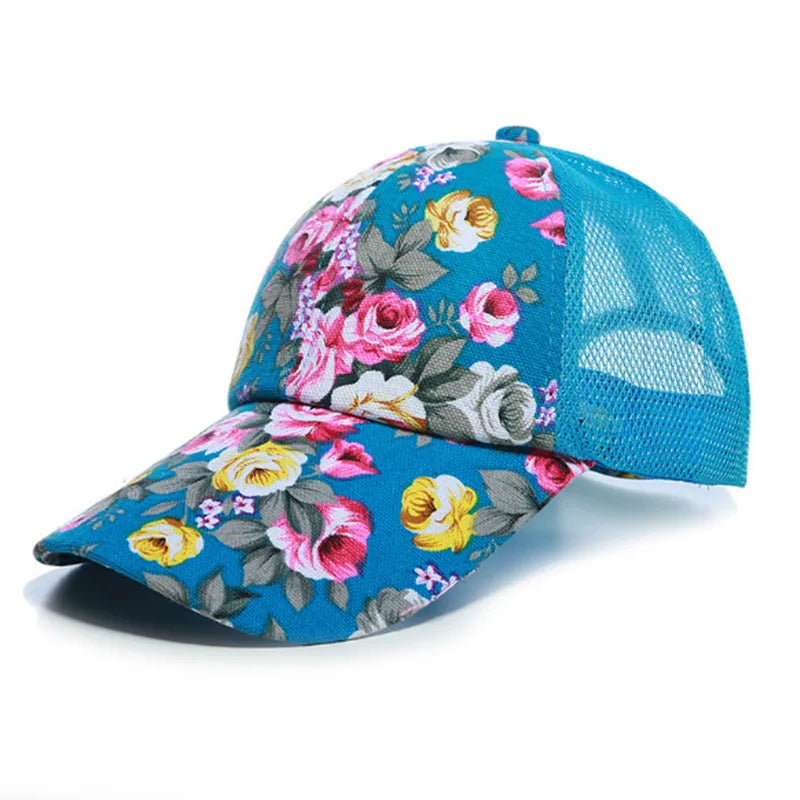 Casquette Baseball Imprime Floral Rose Femme Protection Solaire | MDN Store 25