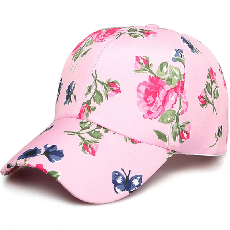 Casquette Baseball Imprime Floral Rose Femme Protection Solaire | MDN Store 25