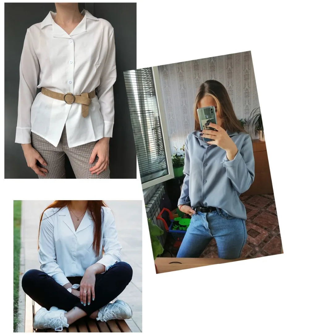 Blouse Blanche Femme Bureau Manches Longues | MDN