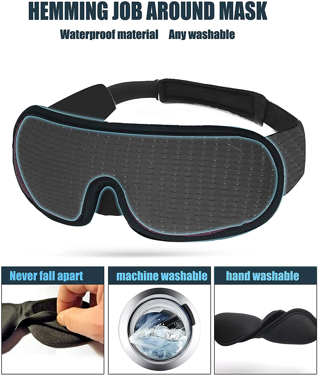 Masque de Sommeil 3D Occultant Rembourré Confort | MDN Store 25