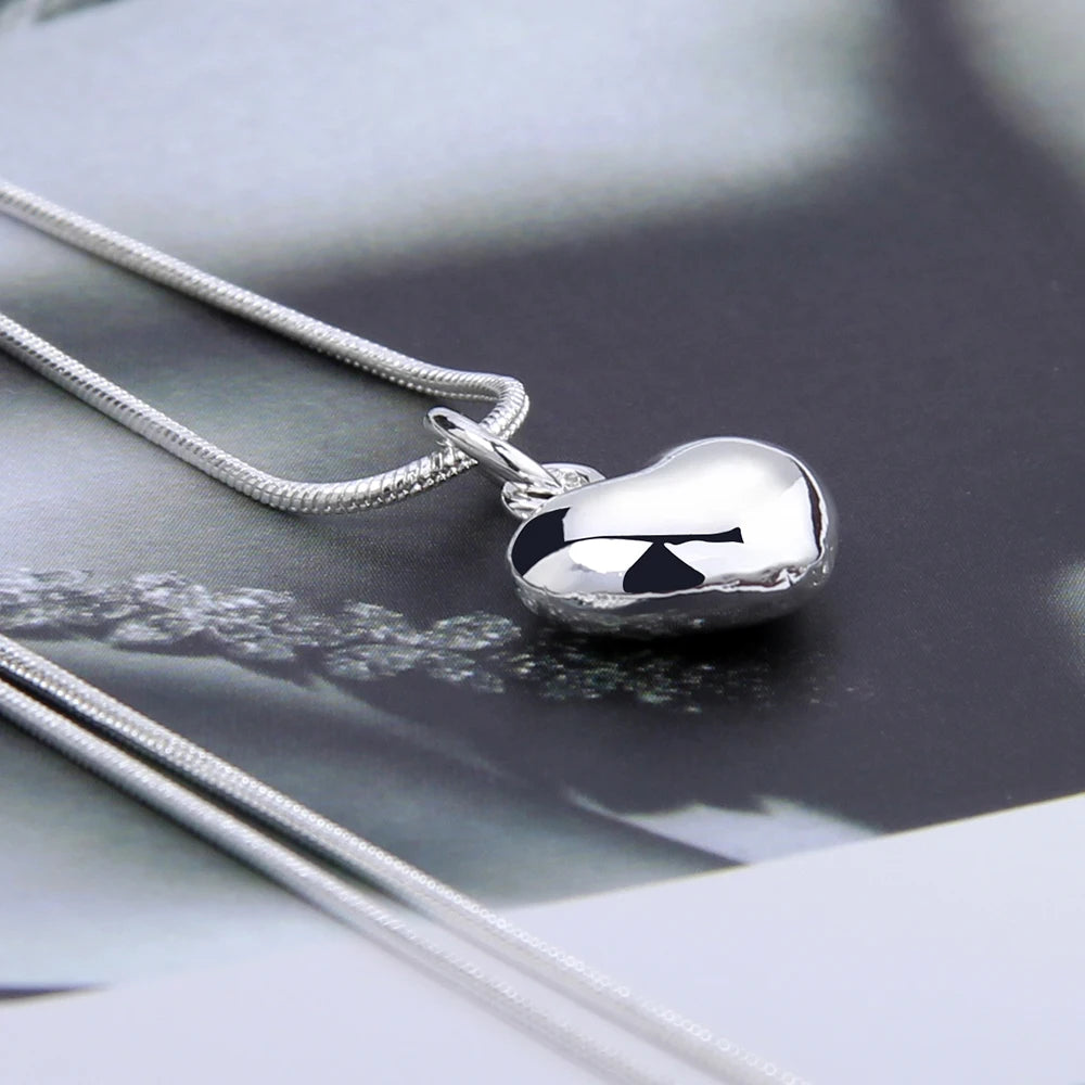 Collier Cœur Argent Chaîne Serpent 40-75cm Femme Mariage | MDN Store