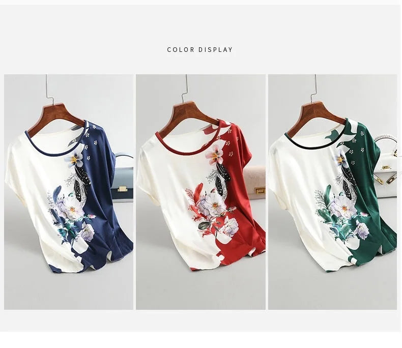 Blouse Fleurie Femme Manches Chauve-Souris Grande Taille | MDN Store 25