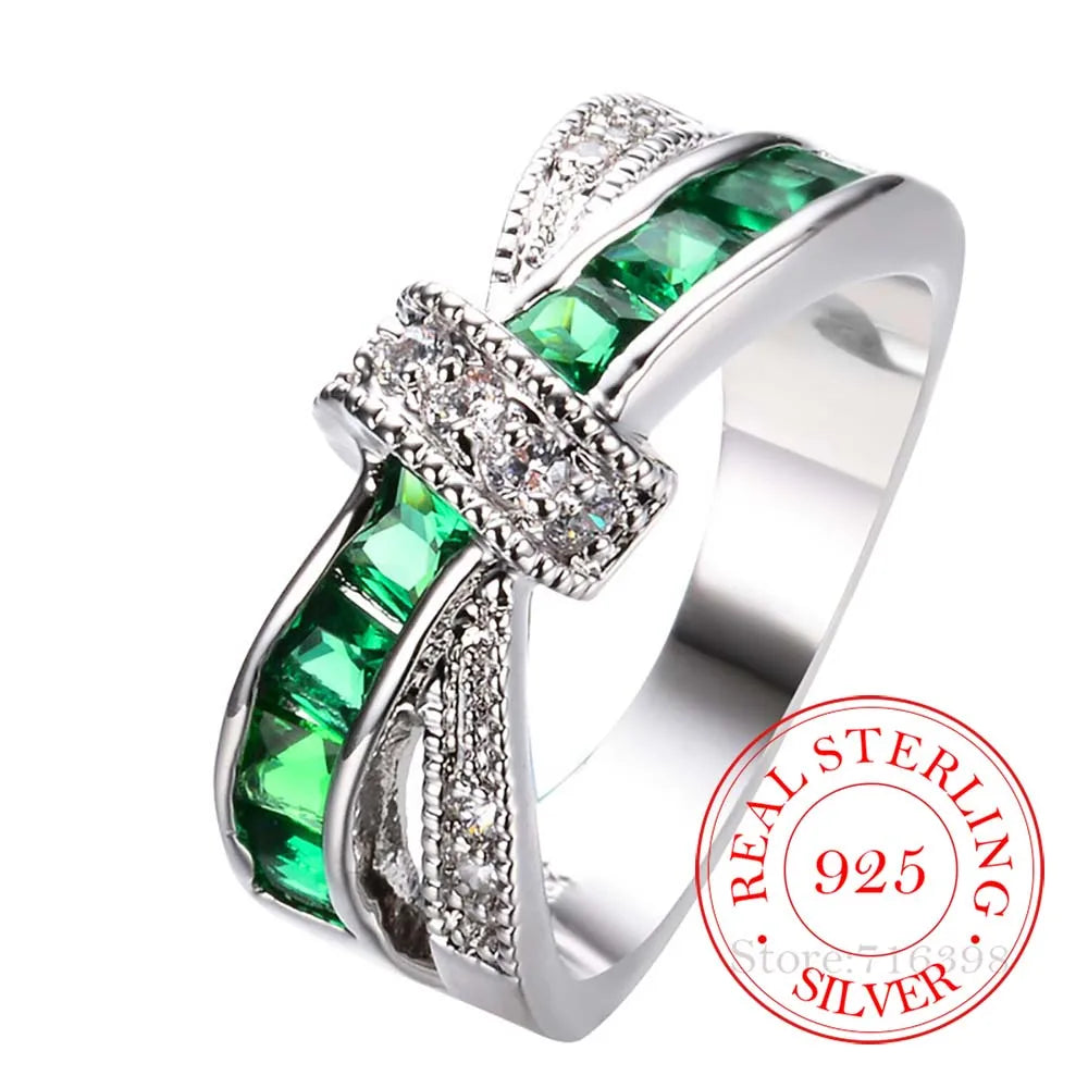 Bague Couple Argent 925 Cristal Violet Alliance Mariage | MDN