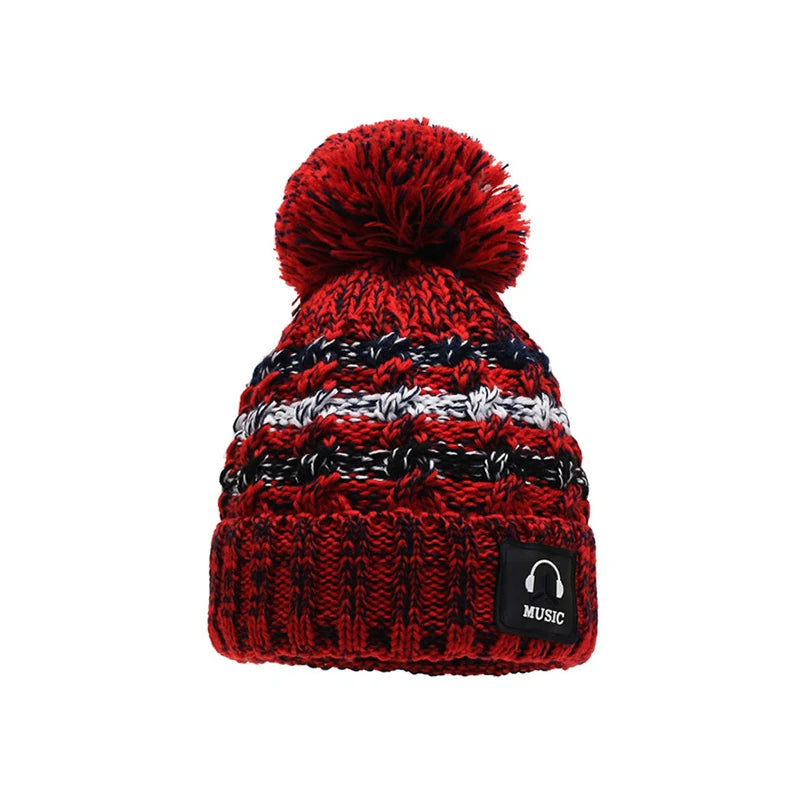 Bonnet Femme Hiver Épais Tricot avec Pompon Chenille Doublure Polaire | MDN