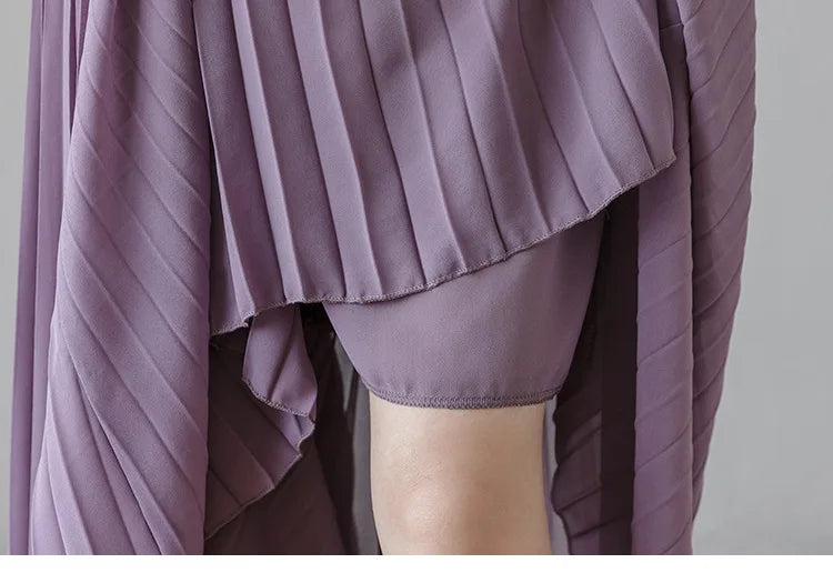Pantalon Mousseline Plissé Taille Haute | MDN Store