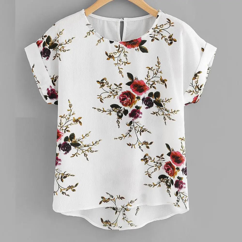 Blouse Imprimé Floral Col Rond Femme | MDN Store