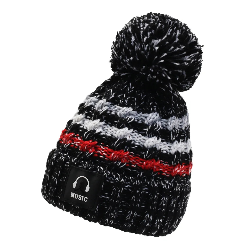 Bonnet Femme Hiver Épais Tricot avec Pompon Chenille Doublure Polaire | MDN