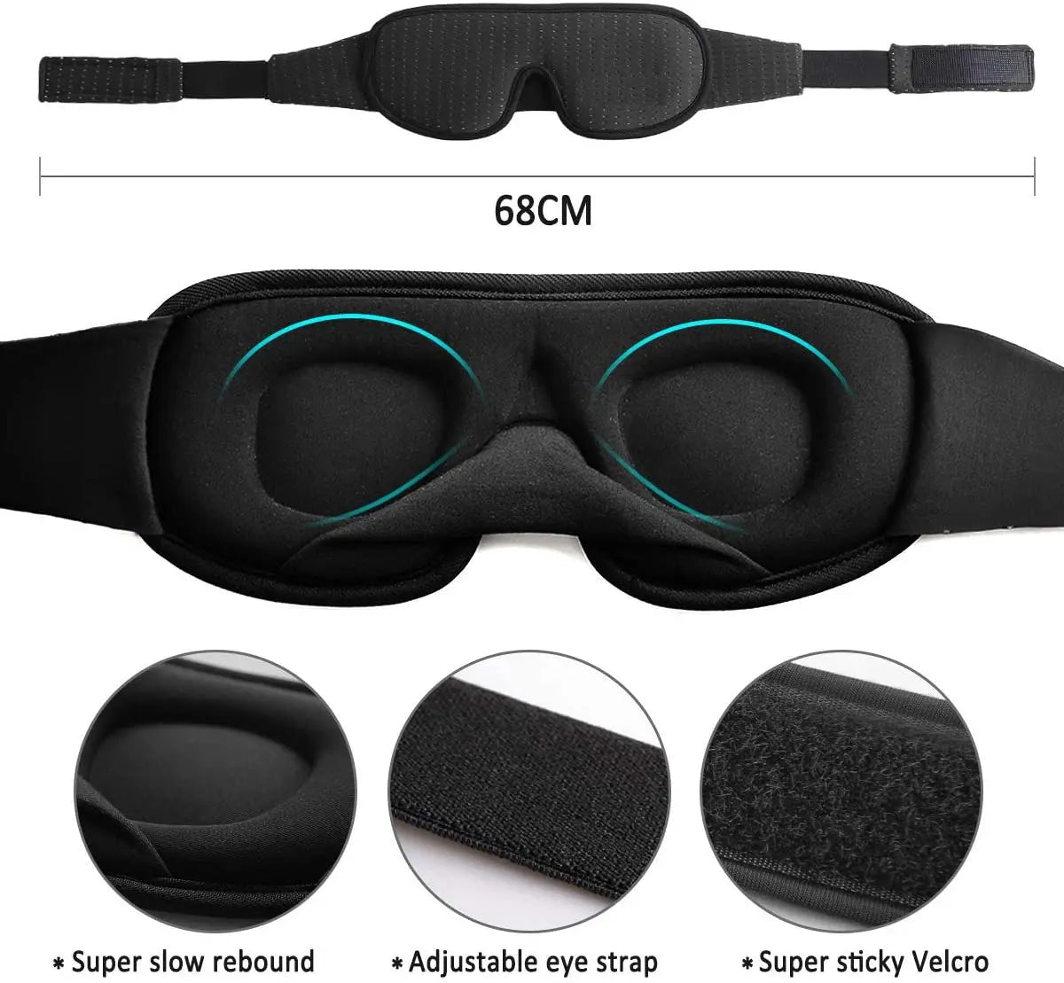 Masque de Sommeil 3D Occultant Rembourré Confort | MDN Store 25