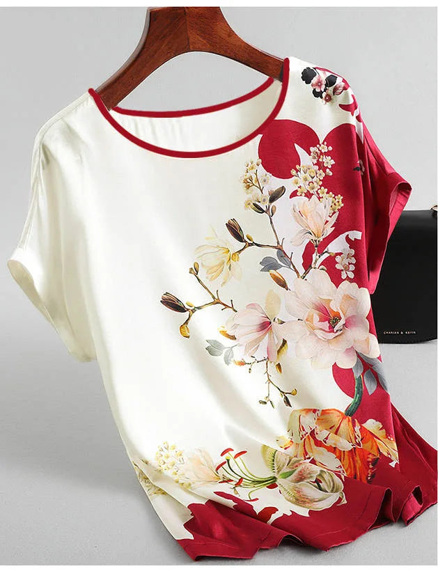Blouse Fleurie Femme Manches Chauve-Souris Grande Taille | MDN Store 25