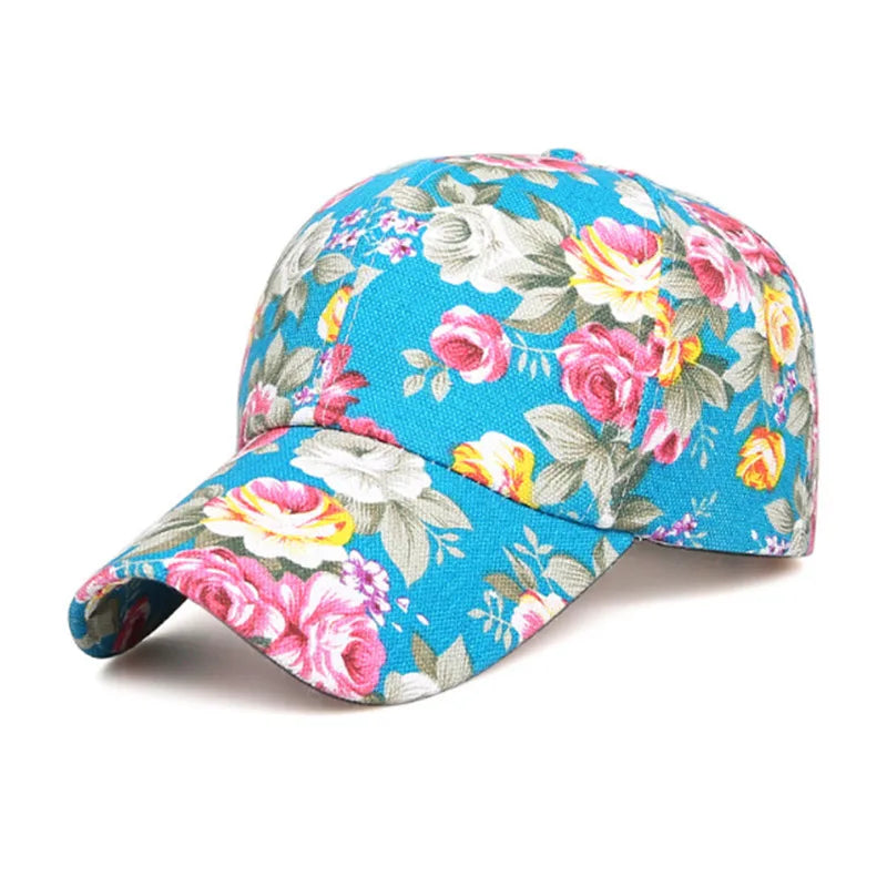 Casquette Baseball Imprime Floral Rose Femme Protection Solaire | MDN Store 25