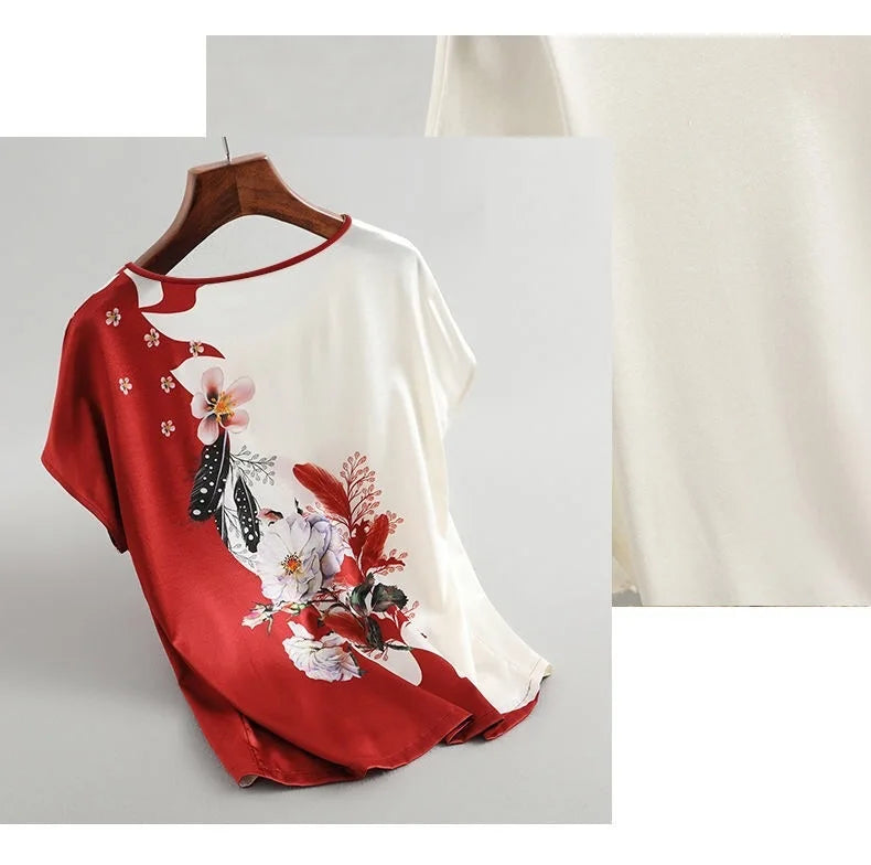 Blouse Fleurie Femme Manches Chauve-Souris Grande Taille | MDN Store 25