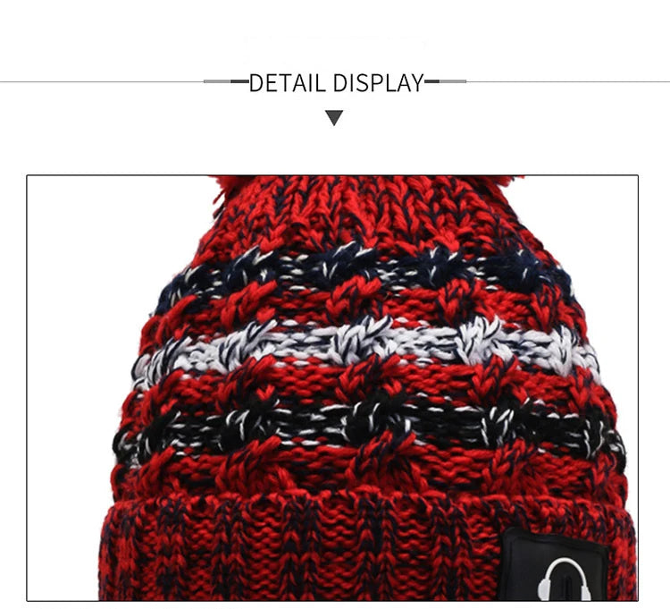 Bonnet Femme Hiver Épais Tricot avec Pompon Chenille Doublure Polaire | MDN