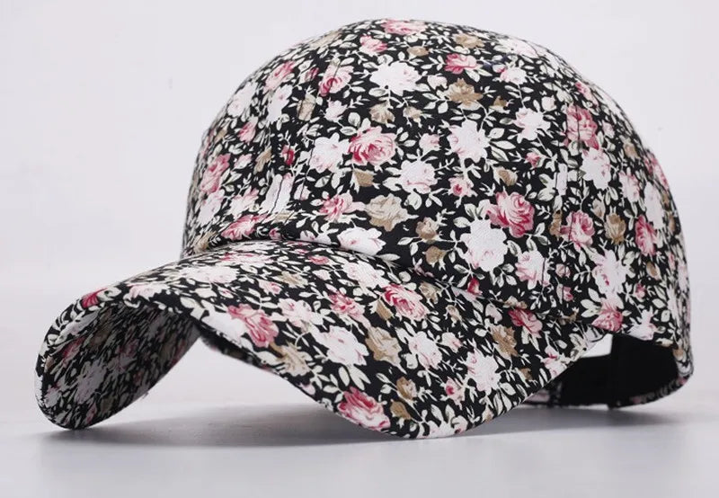 Casquette Baseball Imprime Floral Rose Femme Protection Solaire | MDN Store 25