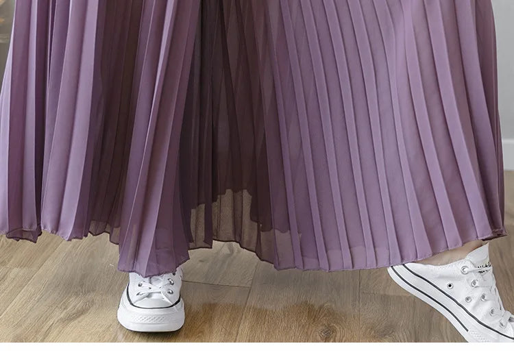 Pantalon Mousseline Plissé Taille Haute | MDN Store