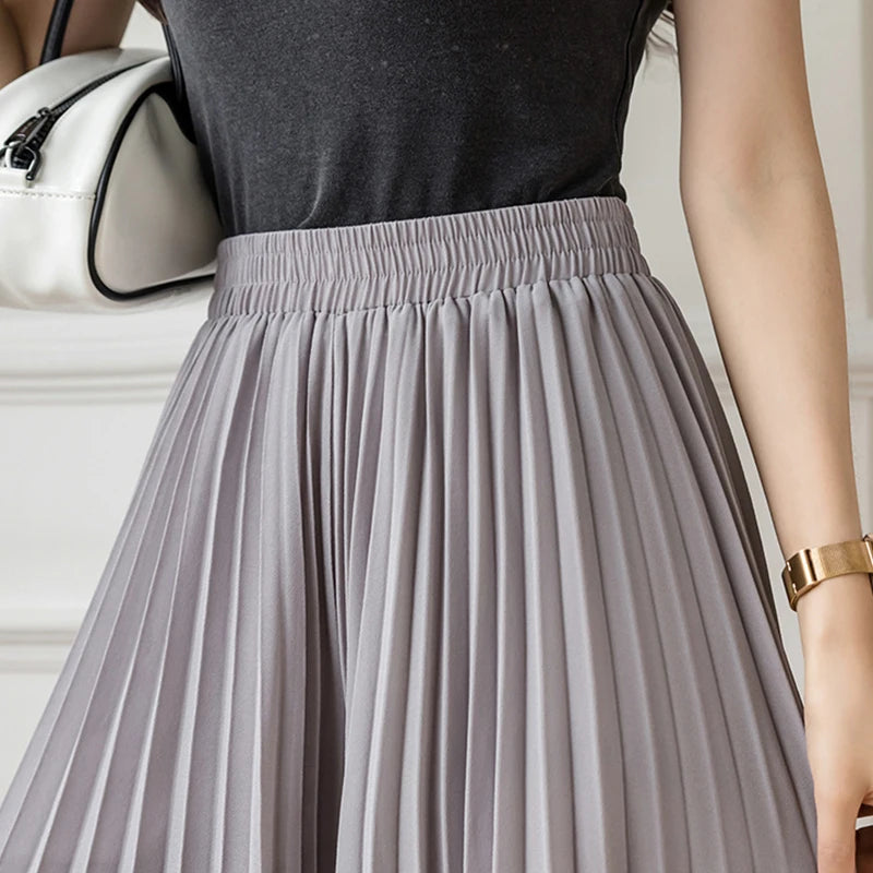 Pantalon Mousseline Plissé Taille Haute | MDN Store