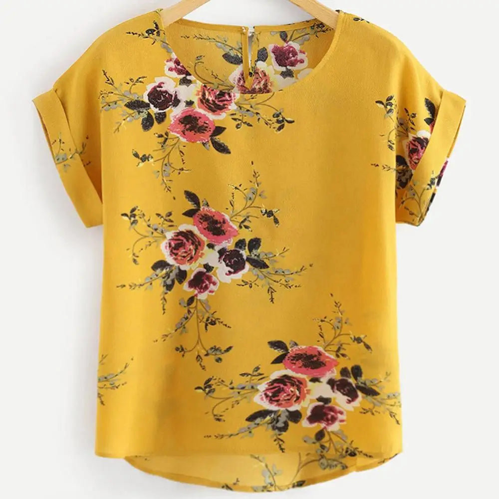 Blouse Imprimé Floral Col Rond Femme | MDN Store