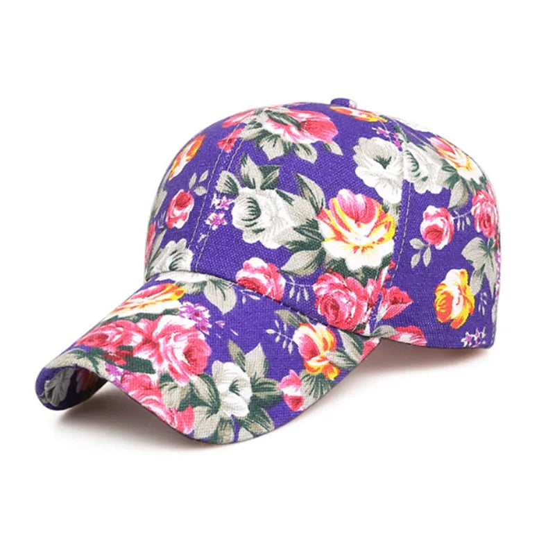Casquette Baseball Imprime Floral Rose Femme Protection Solaire | MDN Store 25