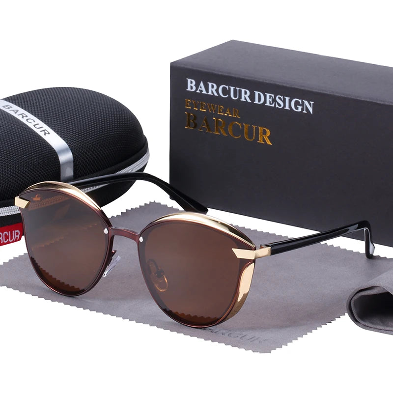 BARCUR Lunettes de Soleil Polarisées Femme Oeil de Chat UV400 | MDN Store 25