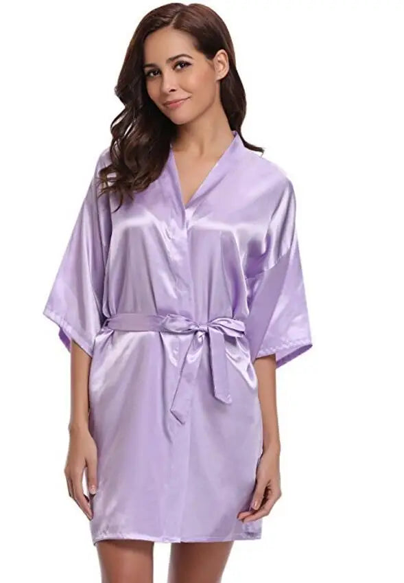 Kimono Peignoir Satin Bleu Marine | MDN Store