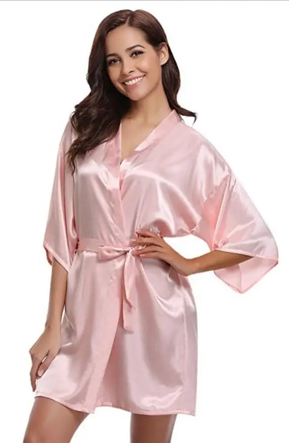 Kimono Peignoir Satin Bleu Marine | MDN Store