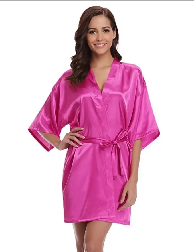 Kimono Peignoir Satin Bleu Marine | MDN Store